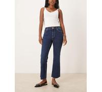 Mango - Sienna - Jeans con taglio a zampa blu indaco con orlo grezzo 48