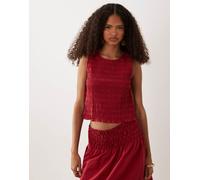 Mango - Siros - Top rosso con maniche stropicciate in coordinato XL
