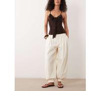 Mango - Souffle - Jeans color crema con fondo elasticizzato-Neutro 46