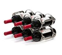 Mango Steam Portabottiglie da Appoggio per 6 Bottiglie - Organizer per Ripiani Della Cucina, Dispensa, Frigorifero - Argento