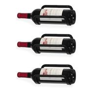 Mango Steam Portabottiglie da Parete, Set di 3, Nero