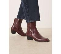 Mango - Stivaletti con tacco rosso ciliegia con punta squadrata 40