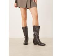 Mango - Stivaletti marroni stile western con tacco-Marrone 37