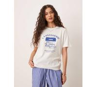 Mango - T-shirt bianca con stampa "La Patisserie"-Bianco M