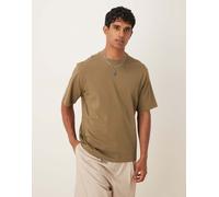 Mango - T-shirt comoda kaki in cotone-Verde L