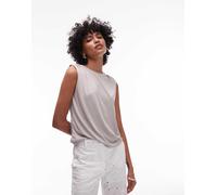 Mango - T-shirt morbida arricciata sulle spalle color fungo-Marrone S