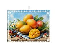 Mango - Tappetino scolapiatti per bancone della cucina, colorato, tropicale, assorbente, in microfibra, motivo floreale, per bar, 45 x 61 cm