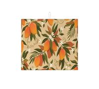 Mango - Tappetino scolapiatti per cucina, stile vintage, arancione, assorbente, in microfibra, per bar, 40,6 x 45,7 cm