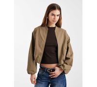 Mango Teen - Giacca bomber in misto cotone beige-Neutro XL