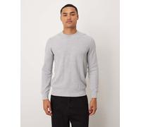 Mango - Top a maniche lunghe in maglia misto cotone grigio chiaro XL