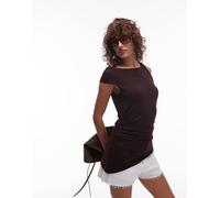 Mango - Top nero asimmetrico con spallina annodata XS