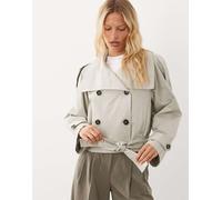Mango trench corto color pietra-Neutro L