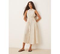 Mango - Vestito camicia midi senza maniche a pois neri e bianchi-Nero XS