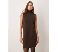 Mango - Vestito coro accollato senza maniche marrone L