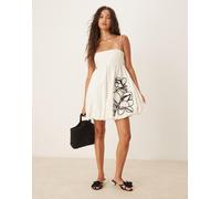 Mango - Vestito corto stile babydoll bianco S