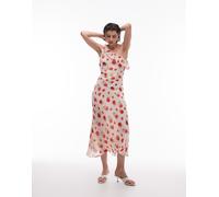 Mango - Vestito floreale monospalla color rosa chiaro con motivo di rose XS
