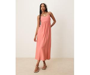 Mango - Vestito lungo a trapezio arancione con cut-out e pannello L