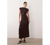 Mango - Vestito lungo senza maniche marrone XS