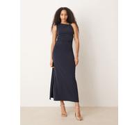 Mango - Vestito lungo sinuoso blu navy con dettaglio in metallo e spallina attorcigliata M