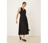 Mango - Vestito midi allacciato al collo nero con bottoni M
