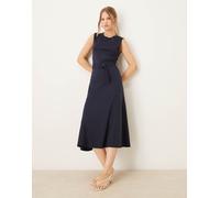 Mango - Vestito midi in maglia sottile color blu navy con cintura M