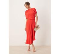 Mango - Vestito midi rosso asimmetrico M
