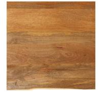 Mango Wood Table Top, 60 x 60 x 2,5 cm, Solid Hardwood, Live Edge, per Dining, Caffè, o Desk, Finitura Grain Natural Grain