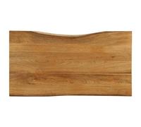 Mango Wood Table Top with Live Edge, 120 x 60 x 2,5 cm, Solid Hardwood Desktop for Dining, Kitchen, Office, Natural Grain Finish