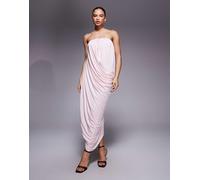 Mango x Kaia Gerber - Vestito lungo a fascia rosa pastello M