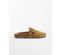 Mango - Zoccoli 100% pelle color cuoio con fibbia dorata-Marrone 38