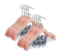 MangoKit 16 ganci per pantaloni con clip mobili,ganci in velluto per neonati,gancio girevole,antiscivolo,ganci per cappotti per bambini salvaspazio per gonne,pantaloni,abiti,giacche (30 cm,rosa)