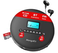 MangoKit Lettore CD portatile CD-X-Plus con Bluetooth, FM & FM Transimitter | Connettività Bluetooth, design portatile
