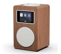 MangoKit MD4 DAB Radio,DAB Plus Radio Digitale,Altoparlante Bluetooth,FM Cucina Alimentazione e Batteria,Display a colori,40Preset,Doppi Allarmi Orologio,Porta Cuffie,Scatola di Legno-finitura Noce