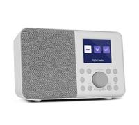 MangoKit Radio digitale portatile MD3 DAB/DAB+ e FM,altoparlante Bluetooth,cuffie,40 stazioni preimpostate,sveglie e orologio,schermo a colori,batterie e alimentazione elettrica - grigio pietra