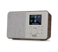 MangoKit SR10 Internet Radio con DAB+,radio WIFI con lettore di podcast,DAB intelligente con Bluetooth,radio FM, da cucina con alimentazione e abatteria,doppio allarme,supporto pre selezioni-Noce