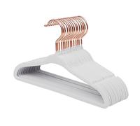 ManGotree Grucce in Velluto per Bambini con Gancio Girevole a 360° in Oro Rosa, Gruccia Antiscivolo per Bambini da 28 cm, Appendino Salvaspazio Ultra Sottile per Bambino, 15 Pezzi (Bianco)