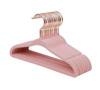 ManGotree Grucce in Velluto per Bambini con Gancio Girevole a 360° in Oro Rosa, Gruccia Antiscivolo per Bambini da 28 cm, Appendino Salvaspazio Ultra Sottile per Bambino, 15 Pezzi (Rosa)