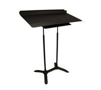 MANHASSET - 5401 LEGGIO DA ORCHESTRA NERO QUATTRO PAGINE PER DIREZIONE, Base Ampia e Stabile con Doppia Asta di Appoggio, Vano Inferiore per Accessori Integrato, Colore Nero