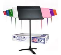 MANHASSET - Leggio da Orchestra Professionale 4801, Altezza Regolabile 66-122 cm, Piastra in Alluminio, Base in Acciaio, Serie Symphony, Colore Nero