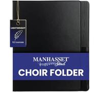 Manhasset Modello 1600 Cartella per spartiti corali, nero, cinturino elastico e 7 supporti elastici, contiene spartiti musicali da 8½ ″ × 11 ″, raccoglitore professionale per cartelle per cori