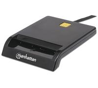 Manhattan 102049 Lettore/Scrittore di Smart Card USB Compatto, Nero