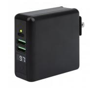 Manhattan 102452 Caricabatterie per dispositivi mobili Universale Nero (WALL CHARGER/POWERBANK/WIRELESS - USA/UK/EU USB-C/USB-A