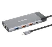 Manhattan 130714 Docking Station Wired USB 3.2 Gen 2 (3.1 Gen 2) Type-C Grigio - Nouvo