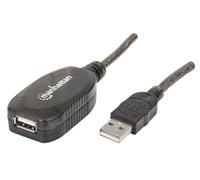 Manhattan 150958 cavo USB USB 2.0 20 m USB A Nero (Manhattan Hi-Speed USB Active Extensio)