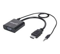 Manhattan 151559 HDMI / Jack / VGA Adattatore [1x Spina HDMI - 1x Presa VGA, P