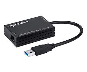 Manhattan 152297 Convertitore USB-A a Fibra Ottica SFP Nero