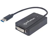 Manhattan 152310 USB 3.0 a convertitore DVI, Nero