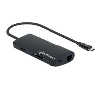 Manhattan 152372 replicatore di porte e docking station per laptop USB 3.2 Gen 1 [3.1 Gen 1] Type-C Nero (USB-C DOCK/HUB/READER