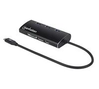 Manhattan USB-C Dock/Hub with Card Reader, Ports (x6): Ethernet, HDM (Manhattan)