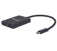 Manhattan 152952 cavo di interfaccia e adattatore USB-C 2 x DisplayPort Nero